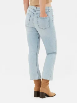 Hot Verkürzte Jeans Mit Ausgestelltem Bein Damen Denim|Jeans