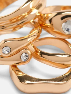 Sale Verschiedene, Breite Ringe, 5er-Pack Damen Schmuck