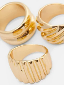 Discount Verschiedene, Breite Ringe, 3er-Pack Damen Schmuck