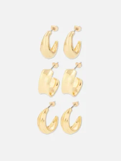 Clearance Verschiedene Creolen, 3er-Pack Damen Schmuck