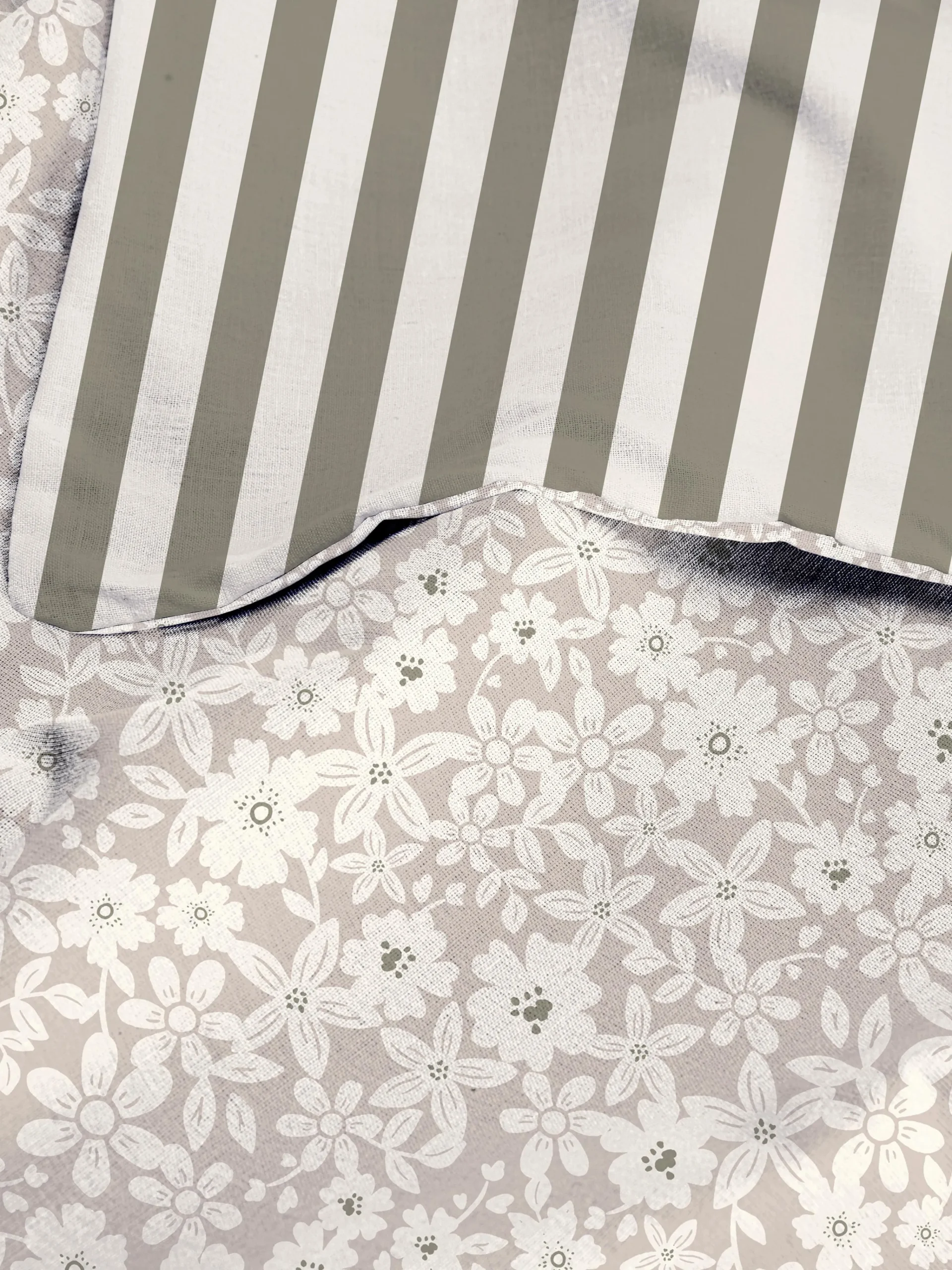 Discount Wendebettwäsche Mit Blumen Und Streifen, Doppelbett Bettwäsche Und Sets