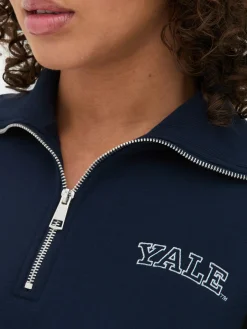 New „Yale“ Sweatshirt Mit Halbem Reißverschluss Damen Hoodies Und Sweatshirts
