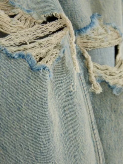 Zerrissene Mom-Jeans Aus Denim Damen Denim|Jeans