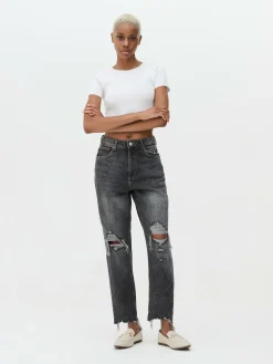 New Zerrissene Mom-Jeans Aus Denim Damen Denim|Jeans