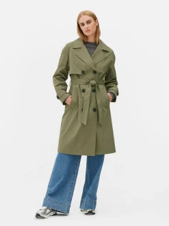 Discount Zweireihiger Trenchcoat Mit Gürtel Damen Jacken Und Mäntel